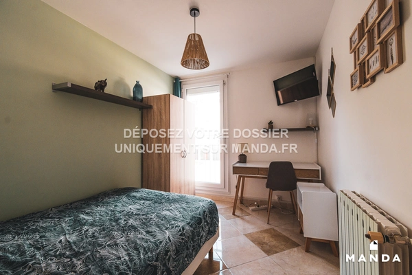 Chambre dans 4 pièces meublé 949 Avenue du Professeur Louis Ravas, Montpellier - 1e étage - 10m²
