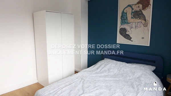 Chambre dans 4 pièces meublé 100 Rue Roger Salengro, Lille - 2e étage - 14m²