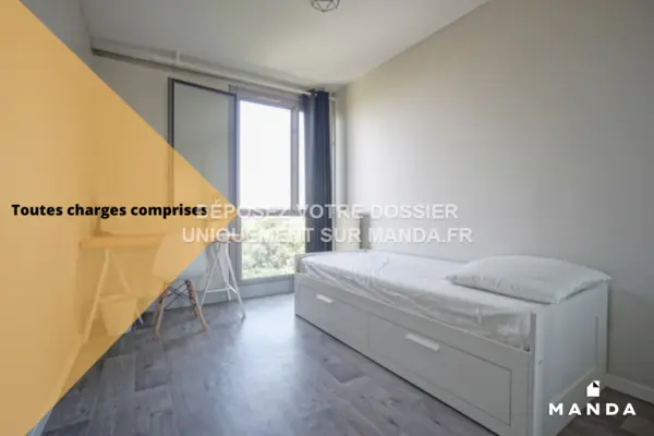 Chambre dans 4 pièces meublé 6 Place Jules Verne, Pierrefitte-sur-Seine - 6e étage - 11m²