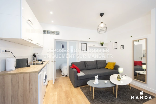 Studio meublé 7 Villa Robert Lindet, Paris - RDC - 24m²