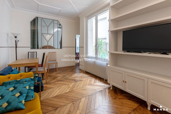 3 pièces meublé 73 Rue Truffaut, Paris - RDC - 57m² - Lot n°-1