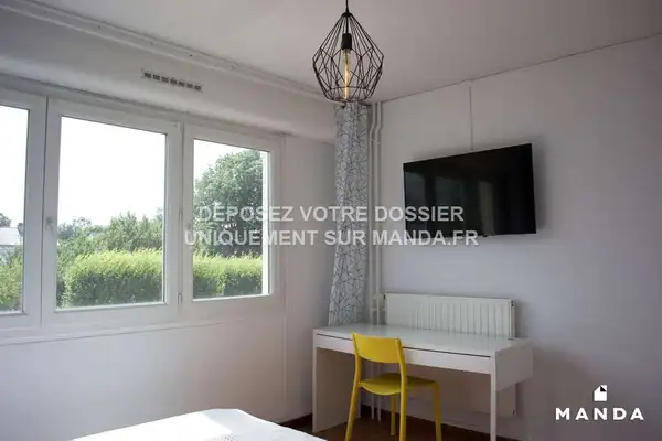 Chambre dans 6 pièces meublé 1 Rue Guillaume Apollinaire, Nantes - 1e étage - 11m²