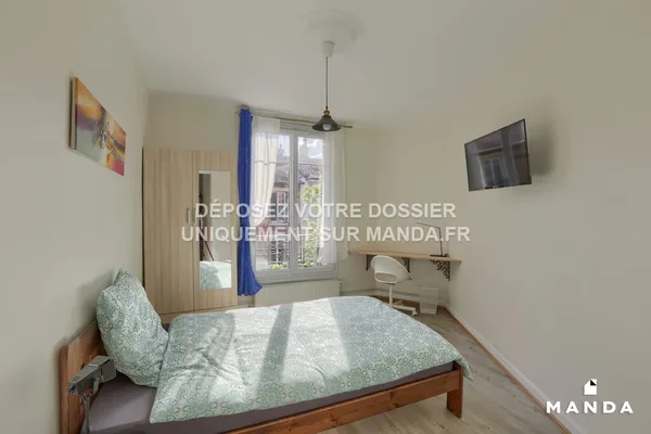 Chambre dans 5 pièces meublé 55 Avenue Danielle Casanova, Vitry-sur-Seine - 3e étage - 12m²