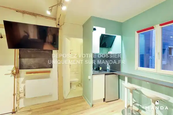 Studio meublé 101 Rue De La Vicomté, Rouen - 1e étage - 13m²