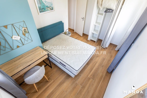 Chambre dans 5 pièces meublé 781 Avenue De Monsieur Teste, Montpellier - 4e étage - 10m²